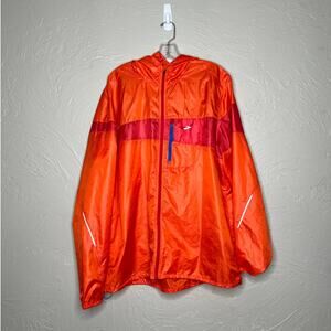 Men's Orange and Red Hooded Jacket